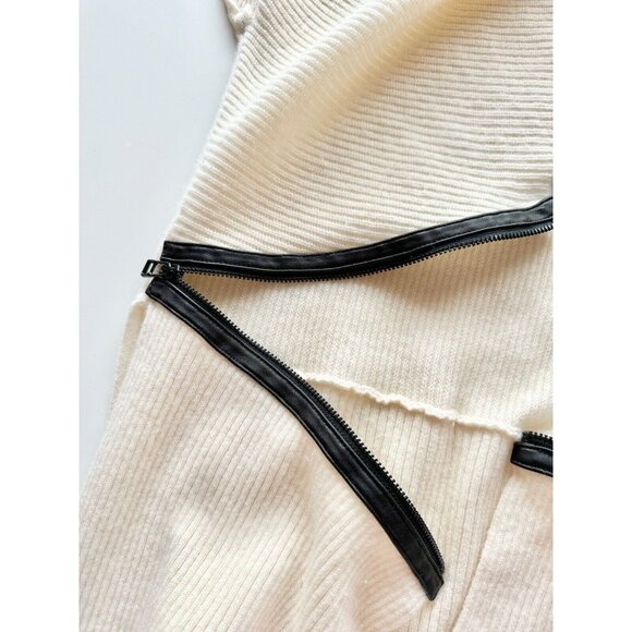 ROBERT RODRIGUEZ Cream Wool Cashmere Knit Zipper Wrap Cardigan Sweater, Size XS - Picture 12 of 16